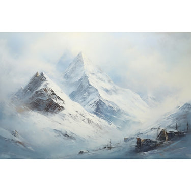 Snowy Mountain Landscape Canvas